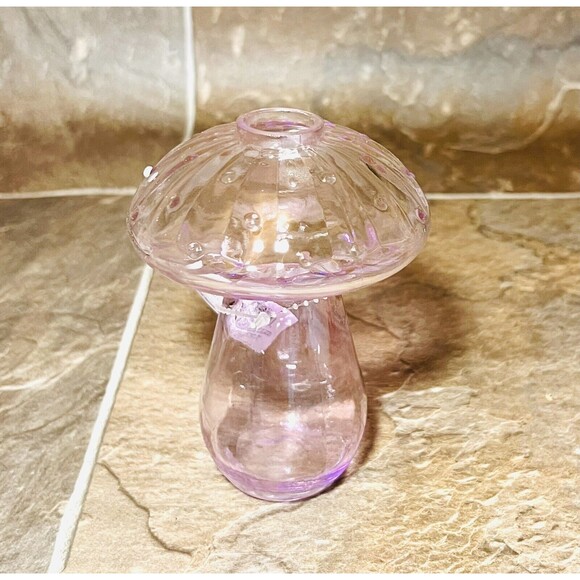 Glass Mushroom Vase Planter 5.25" - Target Bullseye Spring 2024 - Purple - New - Picture 2 of 3
